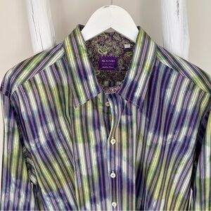 Sand Copenhagen Pink Label Men’s Striped Dress Shirt Sz XXL